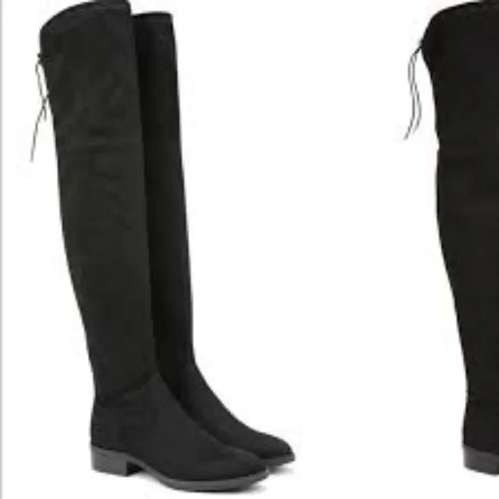 LIKE NEW SAM EDELMAN OTK PALOMA BLACK SUEDE BOOTS SIZE 7- RETAIL $398